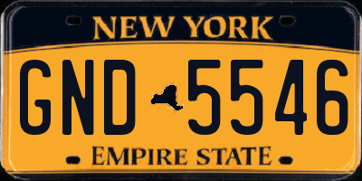 NY license plate GND5546