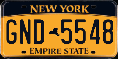 NY license plate GND5548