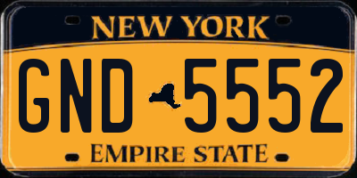 NY license plate GND5552