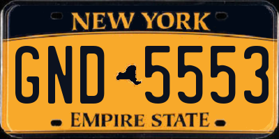 NY license plate GND5553
