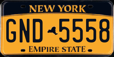 NY license plate GND5558