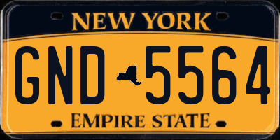 NY license plate GND5564