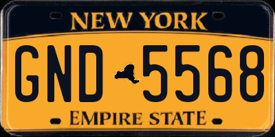NY license plate GND5568