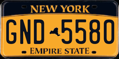 NY license plate GND5580