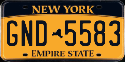 NY license plate GND5583