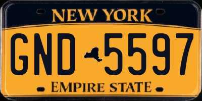 NY license plate GND5597