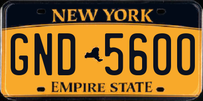 NY license plate GND5600