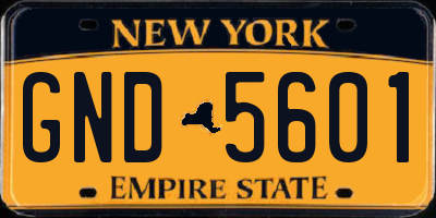 NY license plate GND5601