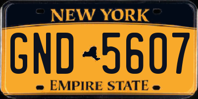NY license plate GND5607