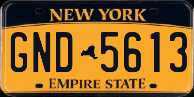 NY license plate GND5613