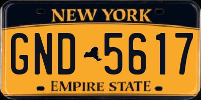 NY license plate GND5617