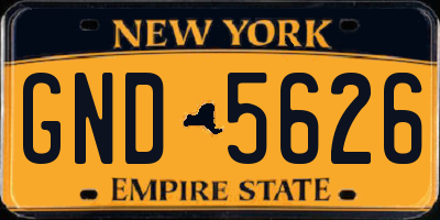 NY license plate GND5626