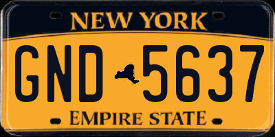NY license plate GND5637
