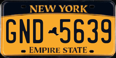 NY license plate GND5639