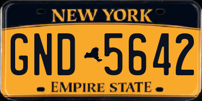 NY license plate GND5642