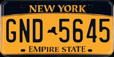 NY license plate GND5645