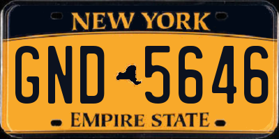 NY license plate GND5646