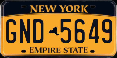 NY license plate GND5649