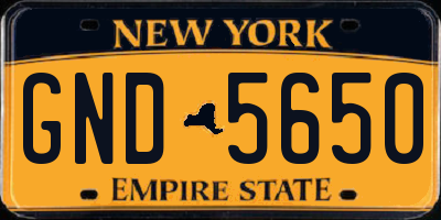 NY license plate GND5650