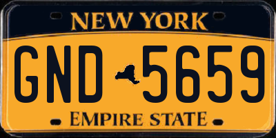 NY license plate GND5659