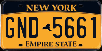 NY license plate GND5661