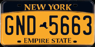 NY license plate GND5663