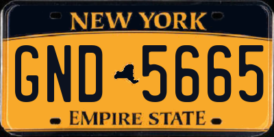 NY license plate GND5665