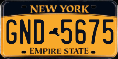 NY license plate GND5675