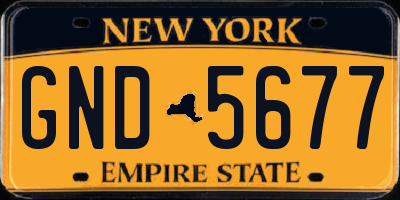 NY license plate GND5677
