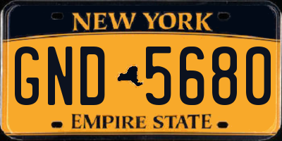 NY license plate GND5680