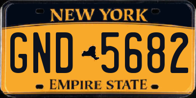 NY license plate GND5682