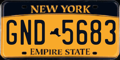 NY license plate GND5683