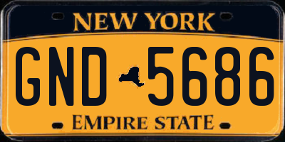 NY license plate GND5686