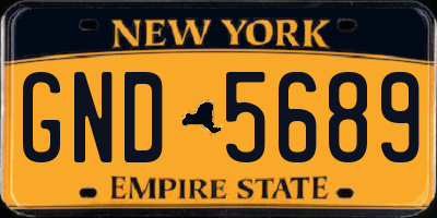 NY license plate GND5689