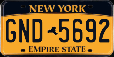 NY license plate GND5692