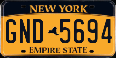 NY license plate GND5694
