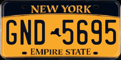 NY license plate GND5695