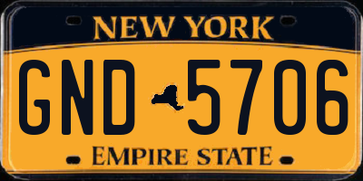 NY license plate GND5706