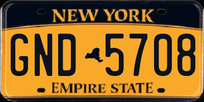NY license plate GND5708