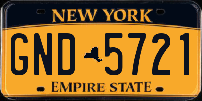 NY license plate GND5721