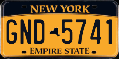 NY license plate GND5741