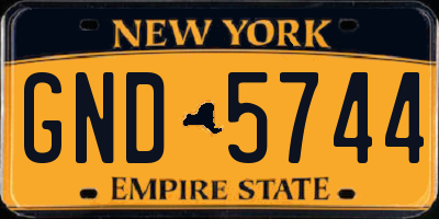 NY license plate GND5744