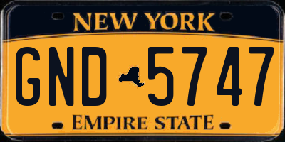 NY license plate GND5747