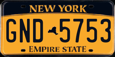 NY license plate GND5753