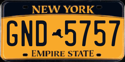 NY license plate GND5757