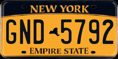 NY license plate GND5792