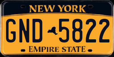 NY license plate GND5822