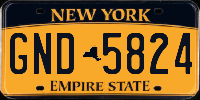 NY license plate GND5824