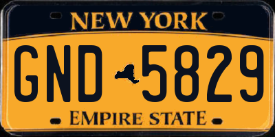 NY license plate GND5829