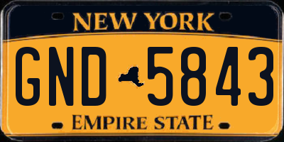 NY license plate GND5843